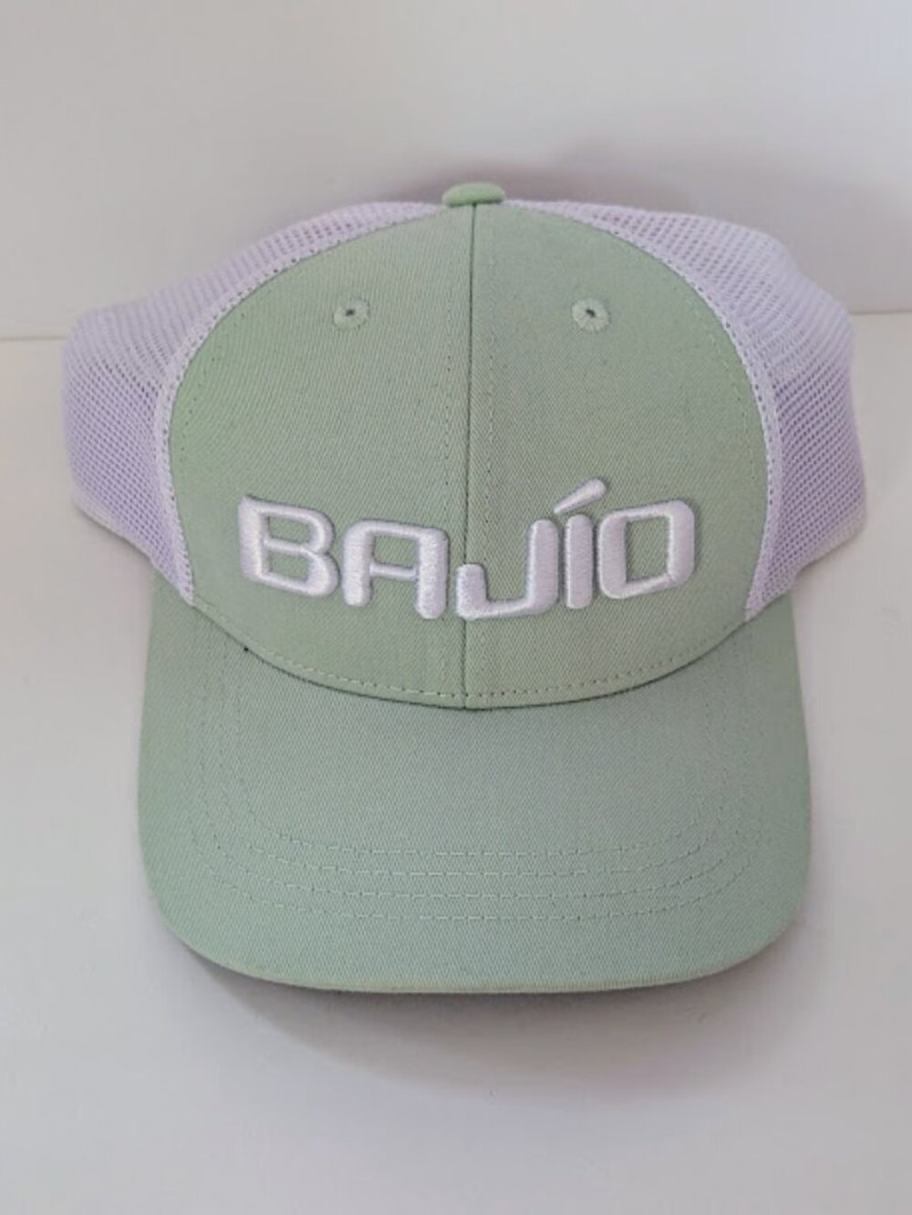 Bajio Sage Green White Mesh Trucker Snapback Hat NWOT